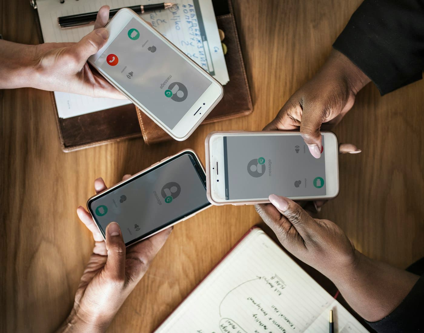 Developers testing a mobile application together.